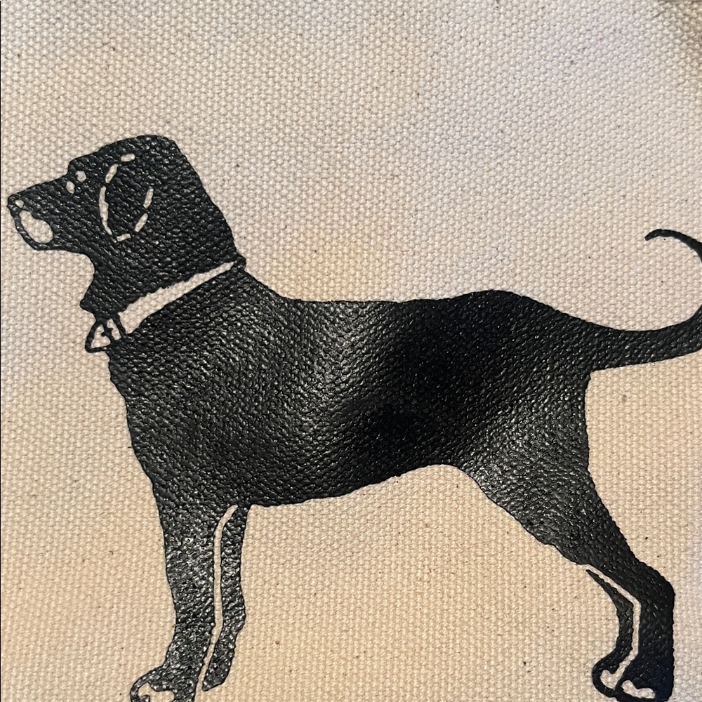 The Black Dog Large Canvas Tote with Deep Pink Trim - Picture 2 of 9